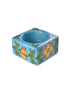 Blue Pottery Candle Holder Set Of 2pcs.